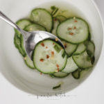 Making Korean Cucumber Salad